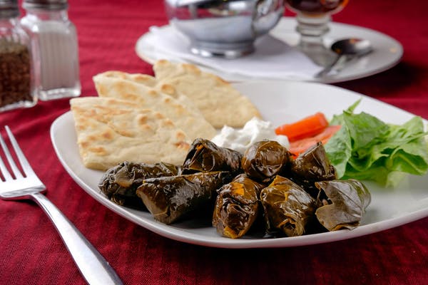 Dolmeh Appetizer
Vegetarian-style stuffed grape leaves served with pita bread and tzatziki sauce.
_