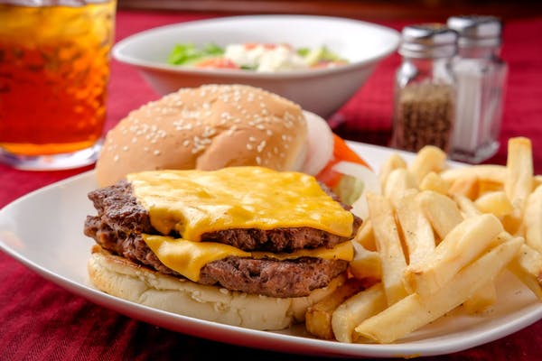 Giant Cheeseburger
Served with two (⅓ lb.) burger patties and cheese.
_